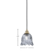 Toltec Cord 7in 1-Light Pendant | New Age Brass Steel and Smoke Lava Glass | Kitchen Island & Dining Room | 7 x 7 x 8.75 in | Model 32-NAB-4232