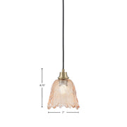 Toltec Cord 7in 1-Light Pendant | New Age Brass Steel and Amber Lava Glass | Kitchen Island & Dining Room | 7 x 7 x 8.75 in | Model 32-NAB-4233