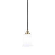 Toltec Cord 5.25in 1-Light Pendant | New Age Brass Steel and White Opal Glass | Kitchen Island & Dining Room | 5.25 x 8 in | Model 32-NAB-5031