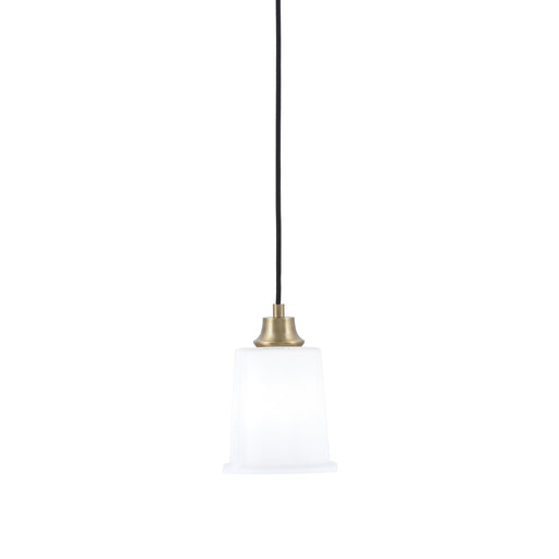Toltec Cord 5.25in 1-Light Pendant | New Age Brass Steel and White Opal Glass | Kitchen Island & Dining Room | 5.25 x 8 in | Model 32-NAB-5031