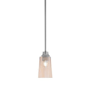Toltec Stem 4.5in 1-Light Pendant | Industrial Graphite Steel and Amber Gradient Glass | Kitchen Island & Dining Room | 4.5 x 9 in | Model 33-GP-263