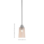 Toltec Stem 4.5in 1-Light Pendant | Industrial Graphite Steel and Amber Gradient Glass | Kitchen Island & Dining Room | 4.5 x 9 in | Model 33-GP-263