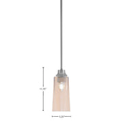 Toltec Stem 5in 1-Light Pendant | Graphite Steel and Amber Gradient Glass | Kitchen Island & Dining Room | 5.25 x 5.25 x 11.75 in | Model 33-GP-293
