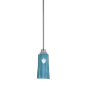 Toltec Stem 5in 1-Light Pendant | Graphite Steel and Blue Gradient Glass | Kitchen Island & Dining Room | 5.25 x 5.25 x 11.75 in | Model 33-GP-295