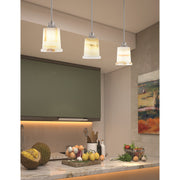 Toltec Stem 5in 1-Light Pendant | Graphite Steel and Natural Stone Glass | Kitchen Island & Dining Room | 5 x 5 x 8 in | Model 33-GP-4128