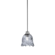 Toltec Stem 7in 1-Light Pendant | Modern Graphite Steel and Smoke Lava Glass | Kitchen Island & Dining Room | 7 x 8.75 in | Model 33-GP-4232