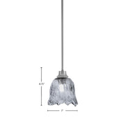 Toltec Stem 7in 1-Light Pendant | Modern Graphite Steel and Smoke Lava Glass | Kitchen Island & Dining Room | 7 x 8.75 in | Model 33-GP-4232