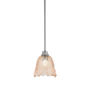 Toltec Stem 7in 1-Light Pendant | Modern Graphite Steel and Amber Lava Glass | Kitchen Island & Dining Room | 7 x 8.75 in | Model 33-GP-4233