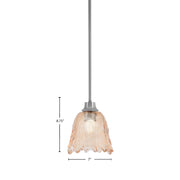Toltec Stem 7in 1-Light Pendant | Modern Graphite Steel and Amber Lava Glass | Kitchen Island & Dining Room | 7 x 8.75 in | Model 33-GP-4233