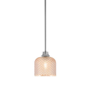 Toltec Stem 6in 1-Light Pendant | Modern Graphite Steel and Amber Textured Glass | Kitchen Island & Dining Room | 6 x 7 in | Model 33-GP-4613