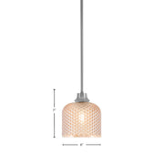Toltec Stem 6in 1-Light Pendant | Modern Graphite Steel and Amber Textured Glass | Kitchen Island & Dining Room | 6 x 7 in | Model 33-GP-4613