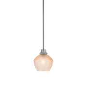 Toltec Stem 5in 1-Light Pendant | Modern Graphite Steel and Amber Textured Glass | Kitchen Island & Dining Room | 5 x 7.5 in | Model 33-GP-4623