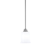 Toltec Stem 5.25in 1-Light Pendant | Graphite Steel and White Opal Glass | Kitchen Island & Dining Room | 5.25 x 7.75 in | Model 33-GP-5031