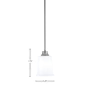 Toltec Stem 5.25in 1-Light Pendant | Graphite Steel and White Opal Glass | Kitchen Island & Dining Room | 5.25 x 7.75 in | Model 33-GP-5031