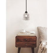 Toltec Stem 7in 1-Light Pendant | Modern Matte Black Steel and Clear Lava Glass | Kitchen Island & Dining Room | 7 x 8.75 in | Model 33-MB-4230