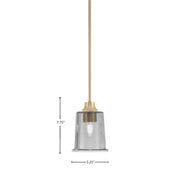 Toltec Stem 5.25in 1-Light Pendant | New Age Brass Steel and Smoke Bubble Glass | Kitchen Island & Dining Room | 5.25 x 7.75 in | Model 33-NAB-5032