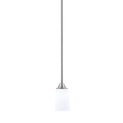 Toltec Paramount 4.5in 1-Light Mini Pendant | Transitional Brushed Nickel and White Opal Glass | Kitchen Island & Dining Room | Model 3401-BN-261