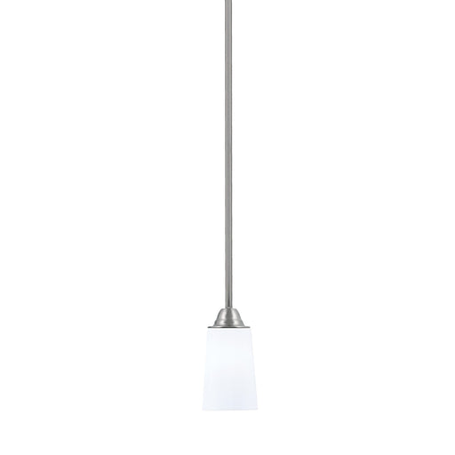 Toltec Paramount 4.5in 1-Light Mini Pendant | Transitional Brushed Nickel and White Opal Glass | Kitchen Island & Dining Room | Model 3401-BN-261