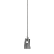 Toltec Paramount 4.5in 1-Light Mini Pendant | Modern Brushed Nickel and Smoke Bubble Glass | Kitchen Island & Dining Room | Model 3401-BN-262
