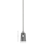 Toltec Paramount 4.5in 1-Light Mini Pendant | Modern Brushed Nickel and Smoke Bubble Glass | Kitchen Island & Dining Room | Model 3401-BN-262