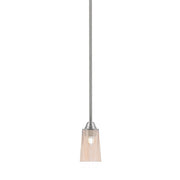 Toltec Paramount 4.5in 1-Light Mini Pendant | Transitional Brushed Nickel and Amber Gradient Glass | Kitchen Island & Dining Room | Model 3401-BN-263