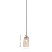 Toltec Paramount 4.5in 1-Light Mini Pendant | Transitional Brushed Nickel and Amber Gradient Glass | Kitchen Island & Dining Room | Model 3401-BN-263