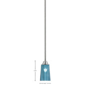 Toltec Paramount 4.5in 1-Light Mini Pendant | Modern Brushed Nickel and Blue Gradient Glass | Kitchen Island & Dining Room | Model 3401-BN-265