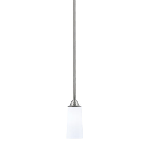 Toltec Paramount 5in 1-Light Mini Pendant | Modern Brushed Nickel and White Opal Glass | Kitchen Island & Dining Room | Model 3401-BN-291