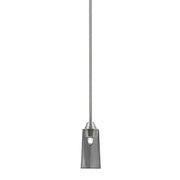 Toltec Paramount 5in 1-Light Mini Pendant | Modern Brushed Nickel and Smoke Bubble Glass | Kitchen Island & Dining Room | Model 3401-BN-292