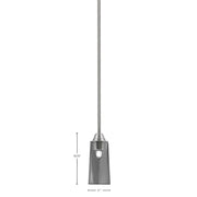 Toltec Paramount 5in 1-Light Mini Pendant | Modern Brushed Nickel and Smoke Bubble Glass | Kitchen Island & Dining Room | Model 3401-BN-292