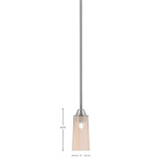 Toltec Paramount 5in 1-Light Mini Pendant | Modern Brushed Nickel and Amber Gradient Glass | Kitchen Island & Dining Room | Model 3401-BN-293