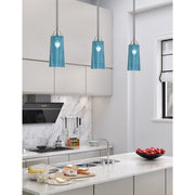 Toltec Paramount 5in 1-Light Mini Pendant | Contemporary Brushed Nickel and Blue Gradient Glass | Kitchen Island & Dining Room | Model 3401-BN-295