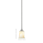 Toltec Paramount 5in 1-Light Mini Pendant | Brushed Nickel and Natural Stone Glass | Kitchen Island & Dining Room | 5 x 7 in | Model 3401-BN-4128
