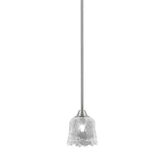 Toltec Paramount 7in 1-Light Mini Pendant | Brushed Nickel and Clear Lava Glass | Kitchen Island & Dining Room | 7 x 7.5 in | Model 3401-BN-4230
