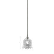 Toltec Paramount 7in 1-Light Mini Pendant | Brushed Nickel and Clear Lava Glass | Kitchen Island & Dining Room | 7 x 7.5 in | Model 3401-BN-4230
