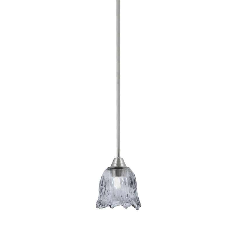 Toltec Paramount 7in 1-Light Mini Pendant | Brushed Nickel and Smoke Lava Glass | Kitchen Island & Dining Room | 7 x 7.5 in | Model 3401-BN-4232