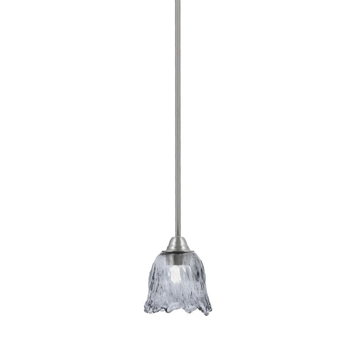 Toltec Paramount 7in 1-Light Mini Pendant | Brushed Nickel and Smoke Lava Glass | Kitchen Island & Dining Room | 7 x 7.5 in | Model 3401-BN-4232