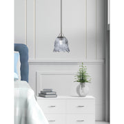 Toltec Paramount 7in 1-Light Mini Pendant | Brushed Nickel and Smoke Lava Glass | Kitchen Island & Dining Room | 7 x 7.5 in | Model 3401-BN-4232