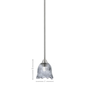 Toltec Paramount 7in 1-Light Mini Pendant | Brushed Nickel and Smoke Lava Glass | Kitchen Island & Dining Room | 7 x 7.5 in | Model 3401-BN-4232