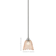 Toltec Paramount 7in 1-Light Mini Pendant | Brushed Nickel and Amber Lava Glass | Kitchen Island & Dining Room | 7 x 7.5 in | Model 3401-BN-4233