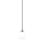 Toltec Paramount 5in 1-Light Mini Pendant | Contemporary Brushed Nickel and White Opal Glass | Kitchen Island & Dining Room | Model 3401-BN-5031