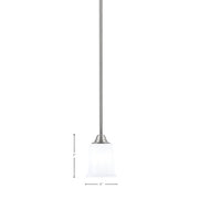 Toltec Paramount 5in 1-Light Mini Pendant | Contemporary Brushed Nickel and White Opal Glass | Kitchen Island & Dining Room | Model 3401-BN-5031