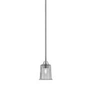 Toltec Paramount 5in 1-Light Mini Pendant | Contemporary Brushed Nickel and Smoke Bubble Glass | Kitchen Island & Dining Room | Model 3401-BN-5032