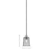 Toltec Paramount 5in 1-Light Mini Pendant | Contemporary Brushed Nickel and Smoke Bubble Glass | Kitchen Island & Dining Room | Model 3401-BN-5032