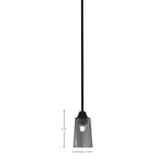 Toltec Paramount 5in 1-Light Mini Pendant | Modern Matte Black and Smoke Bubble Glass | Kitchen Island & Dining Room | Model 3401-MB-262