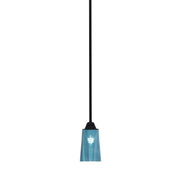 Toltec Paramount 5in 1-Light Mini Pendant | Modern Matte Black and Blue Gradient Glass | Kitchen Island & Dining Room | Model 3401-MB-265