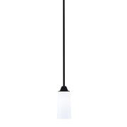 Toltec Paramount 5in 1-Light Mini Pendant | Modern Matte Black and White Opal Glass | Kitchen Island & Dining Room | Model 3401-MB-291