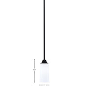 Toltec Paramount 5in 1-Light Mini Pendant | Modern Matte Black and White Opal Glass | Kitchen Island & Dining Room | Model 3401-MB-291