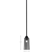 Toltec Paramount 5in 1-Light Mini Pendant | Modern Matte Black and Smoke Bubble Glass | Kitchen Island & Dining Room | Model 3401-MB-292