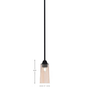 Toltec Paramount 5in 1-Light Mini Pendant | Modern Matte Black and Amber Gradient Glass | Kitchen Island & Dining Room | Model 3401-MB-293